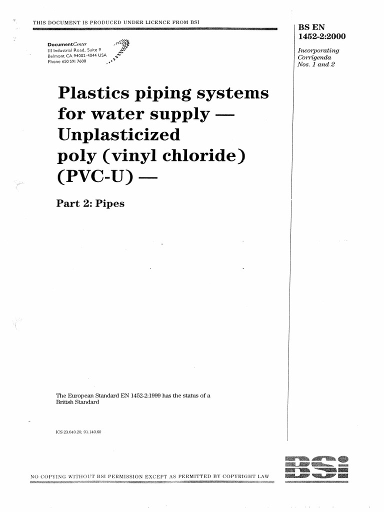BS en 1452 2 PVC U Pipe Spec PDF