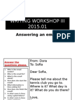 Writing Workshop Iii 2015.01: Answering An Email
