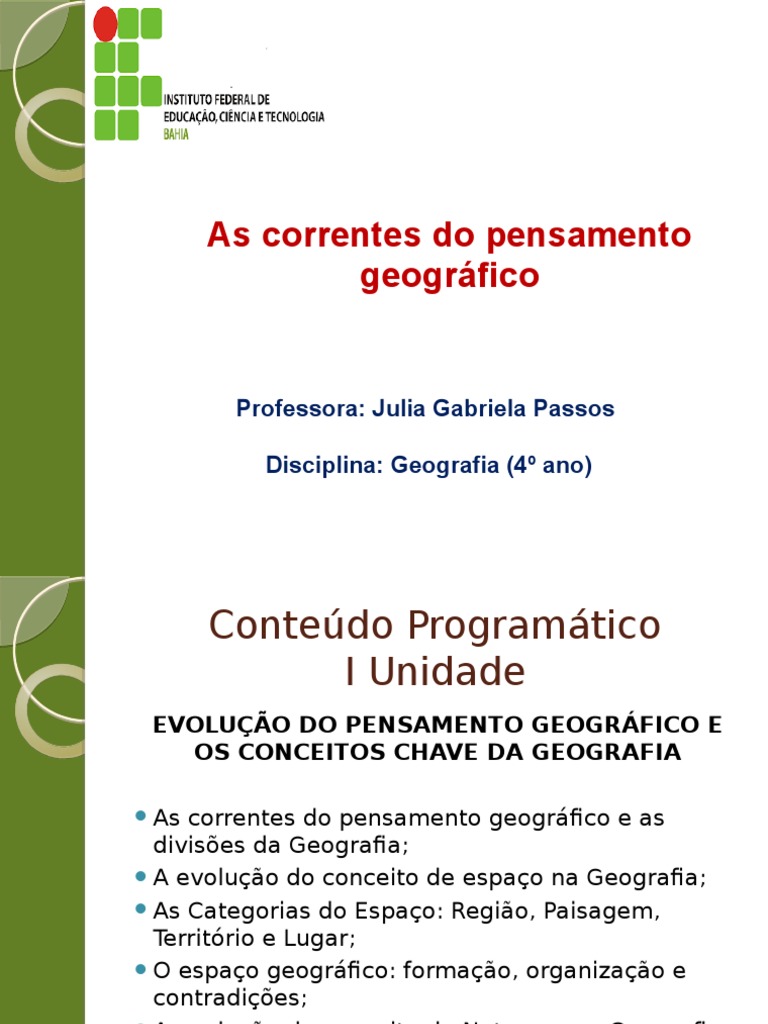 Correntes Do Pensamento Geográfico | PDF | Geografia | Science