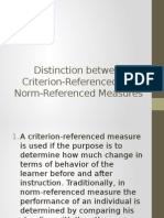 Distinction Between Criterion-Referenced and Norm-Referenced Measures