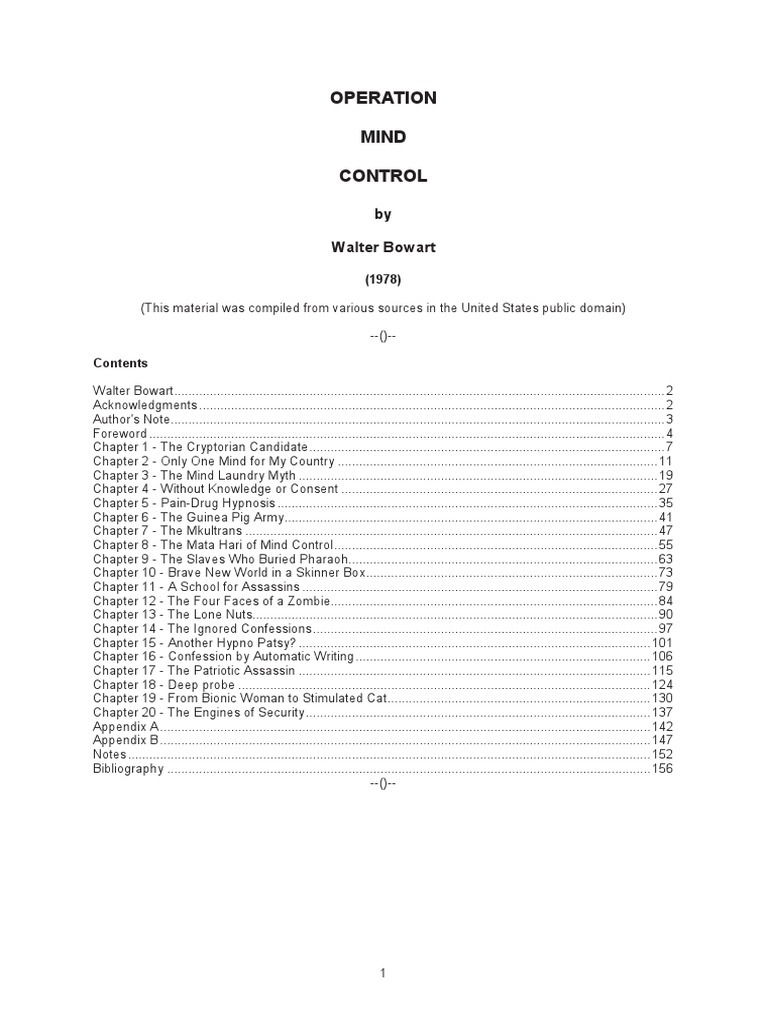 Operation Mind Control | PDF | Mind Control | Hypnosis