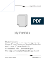 Portfolio Cover 4th Electronics Musical Production