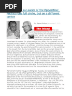 Sampanthan As Leader of The Opposition Politics Runs Full Circle, But On A Different Centre
