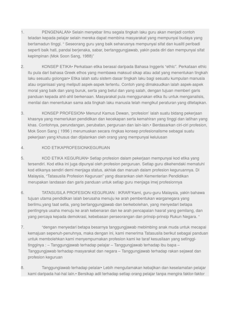 Kod Etika Perguruan Pdf