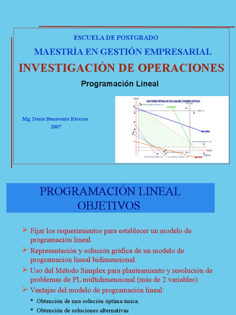 Programación Lineal: Optimización de Recursos | PDF | Programación ...