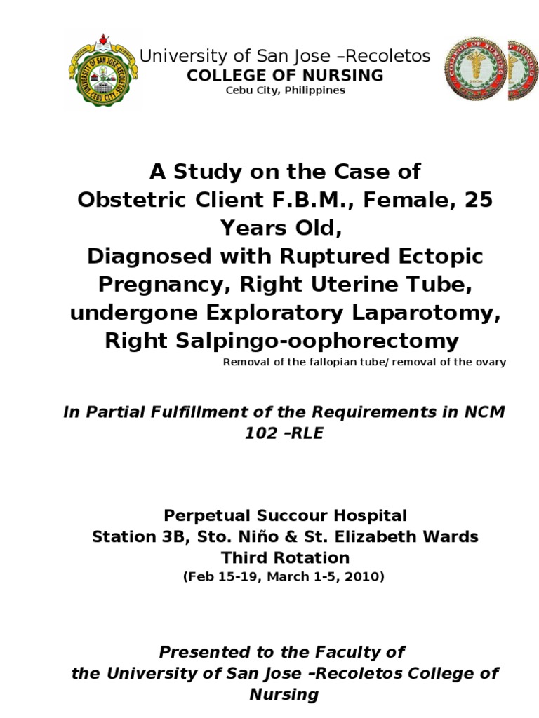 Case Presentation About Ectopic Pregnancy PDF Labia Uterus
