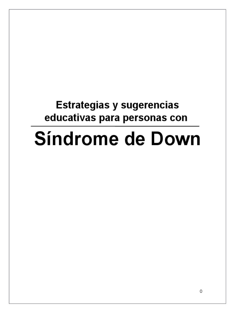 Estrategias educativas para Síndrome de Down | PDF | Síndrome de Down ...