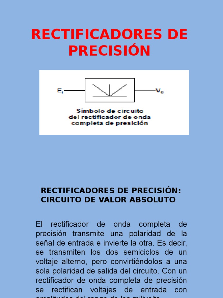 Rectificadores de Precisión | PDF