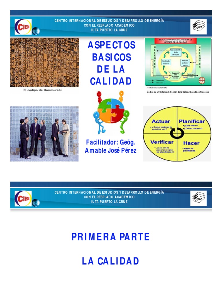 Aspectos Basicos de La Calidad PDF Calidad Gestión de