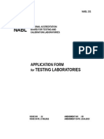 NABL 151 - Application Form For Testing Laboratories