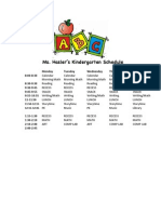 Kindergarten Schedule
