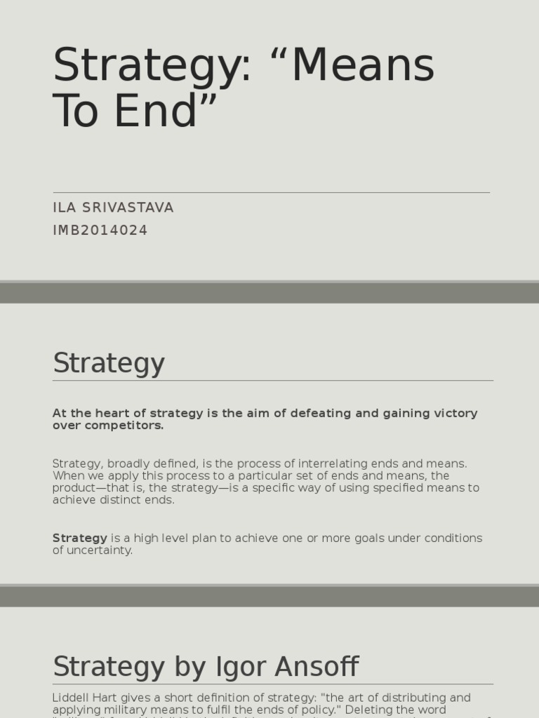 Understanding Strategy: Means to Ends | PDF | Cognition | Cognitive Science