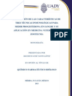 Descripción de Las Características de Tres Técnicas Inmunológicas para Medir Progesterona en Sangre y Su Aplicación en Medicina Veterinaria y Zootecnia