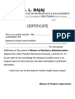 Research Project Certificate ITM