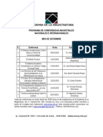 Programa de Conferencias- Mes de Setiembre