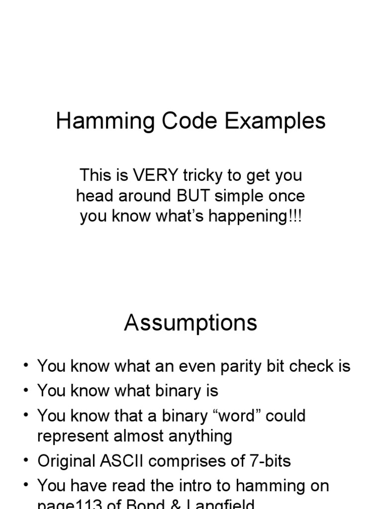 Hamming Code Examples | PDF | Computer Programming | Data