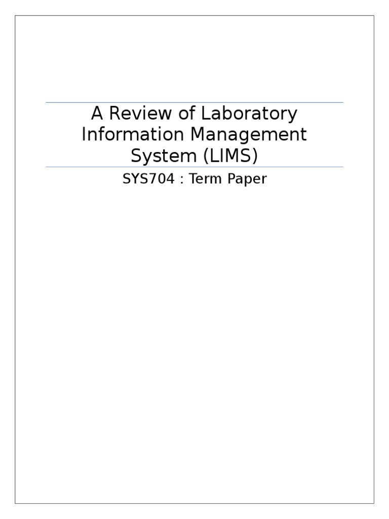 LIMS Review for Public Health Labs | PDF | Software Development ...