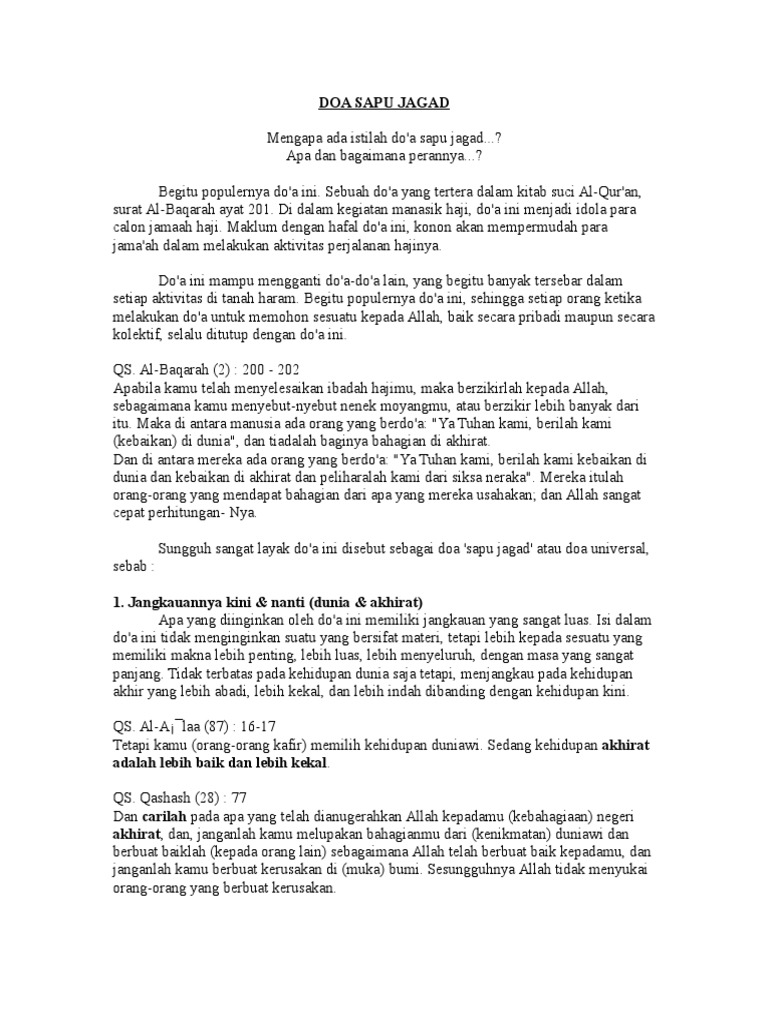 Doa Sapu Jagat Terdapat Dalam Surat