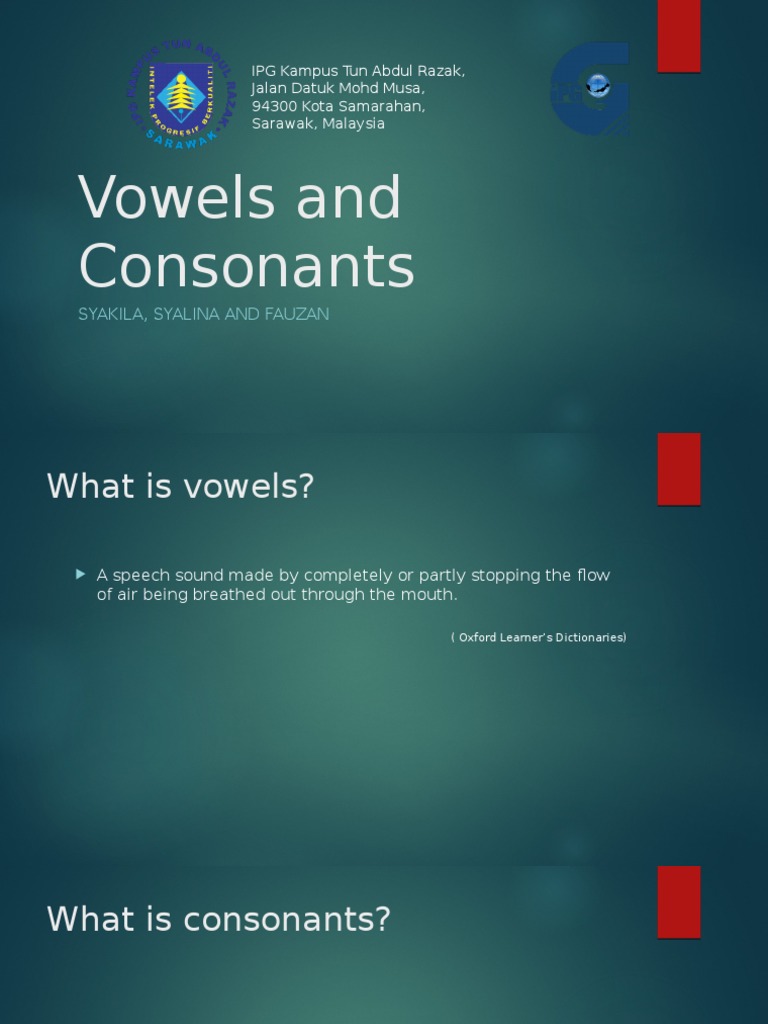 Vowels and Consonants Explained | PDF | Language Arts & Discipline