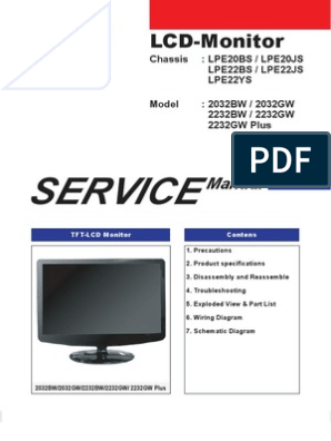 Samsung LCD Monitor 2032BW 2232BW 2232GW Plus Parts and Service Manual |  Electrostatic Discharge | Physics