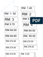 RM 1 RM 2 RM 3 RM 4: RM 1.40 RM 1. 50 RM 3.50 RM 3.70 RM 84.00 RM 84.50