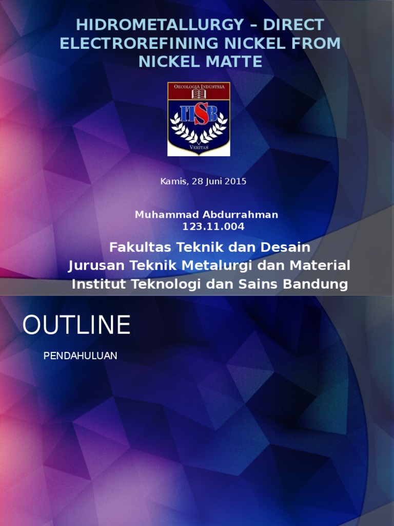 Hidrometallurgy - Direct Electrorefining Nickel From Nickel Matte | PDF