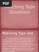 Matching Type Exam 