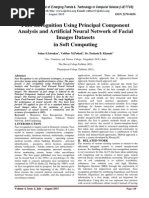 Face Recognition Using Principal Component Analysis and Artificial Neural Network of Facial Images Datasets in Soft Computing