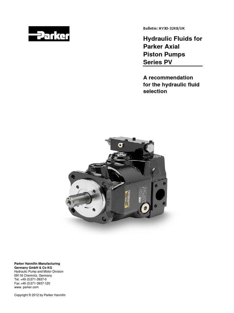 Hydraulic Pump Parker | PDF | Motor Oil | Pump
