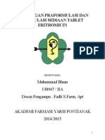 Rancangan Praformulasi Dan Formulasi Sediaan Tablet Eritromicin