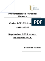 Introduction To Personal Finance SEPT 2015 REVISION PACK