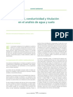 Valor de pH, conductividad y titulación en el análisis de agua y suelos