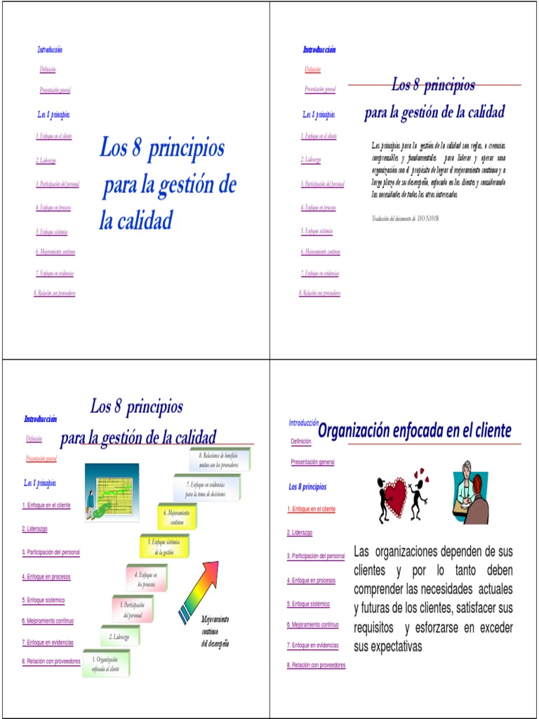 Los 8 Principios de La Gestion de Calidad | PDF | Liderazgo | Gestión ...