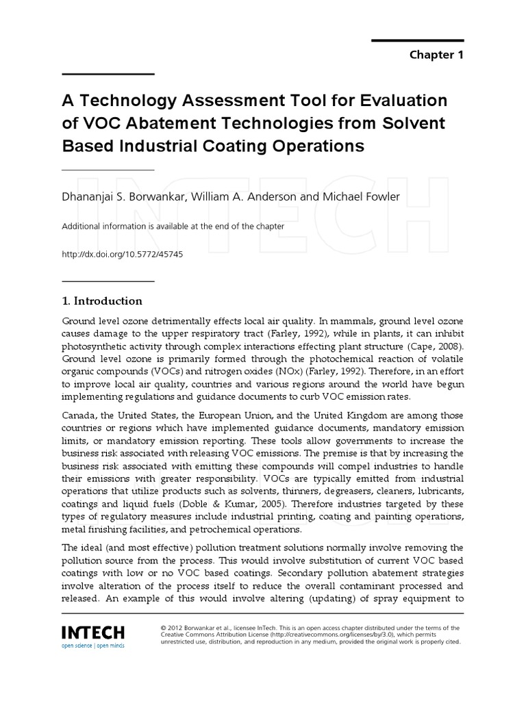 Evaluating VOC Abatement Costs | PDF | Volatile Organic Compound | Air ...