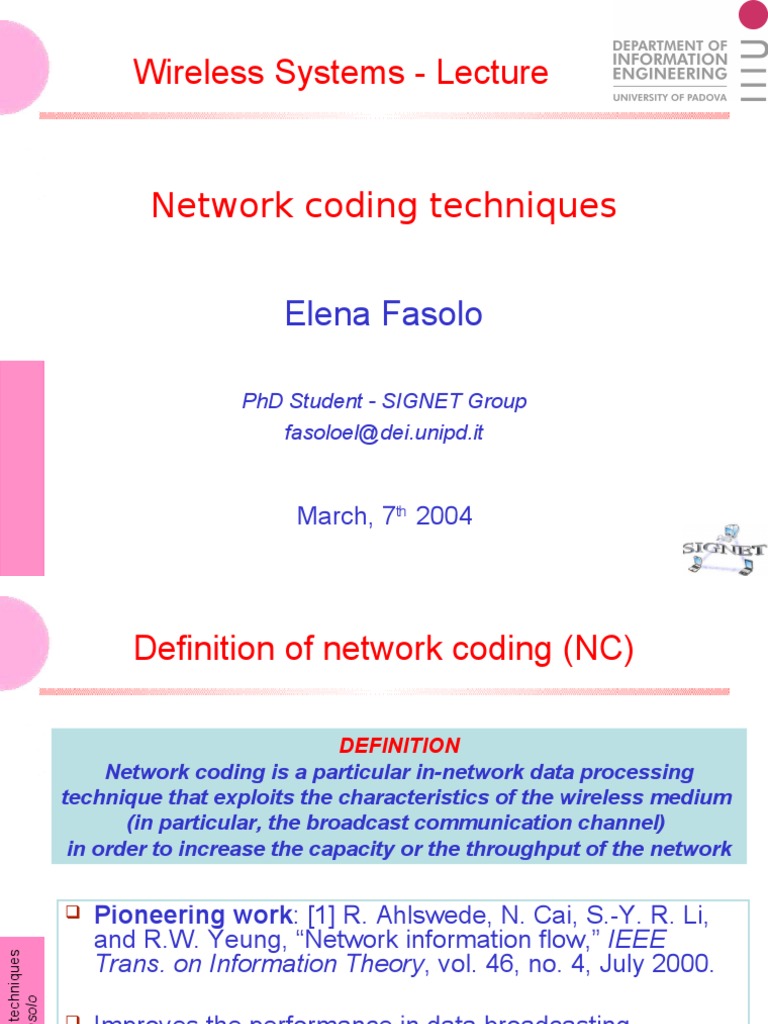 Network Coding | PDF | Network Packet | Forward Error Correction
