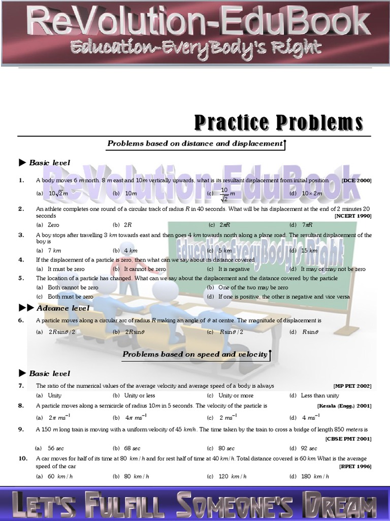 Motion in One Dimension Problems | PDF | Acceleration | Velocity