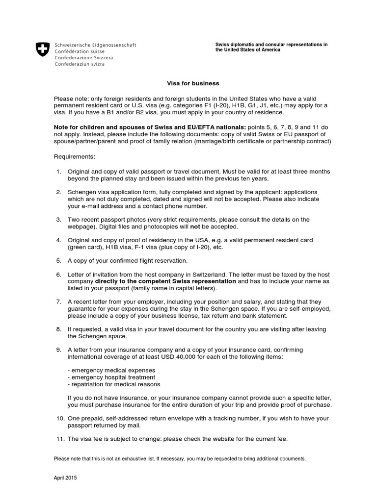 Visa Docs Needed For Swiss Visa | Travel Visa | Permanent Residence