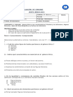 Evaluación lenguaje 6° básico