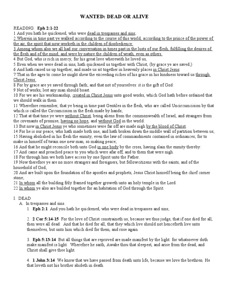 Wanted Dead Or Alive Sermon And Outline By Charles A Yawn Good Works Jesus