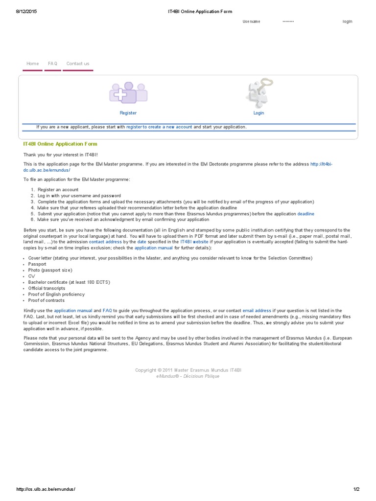 IT4BI Online Application Form | PDF | Computers