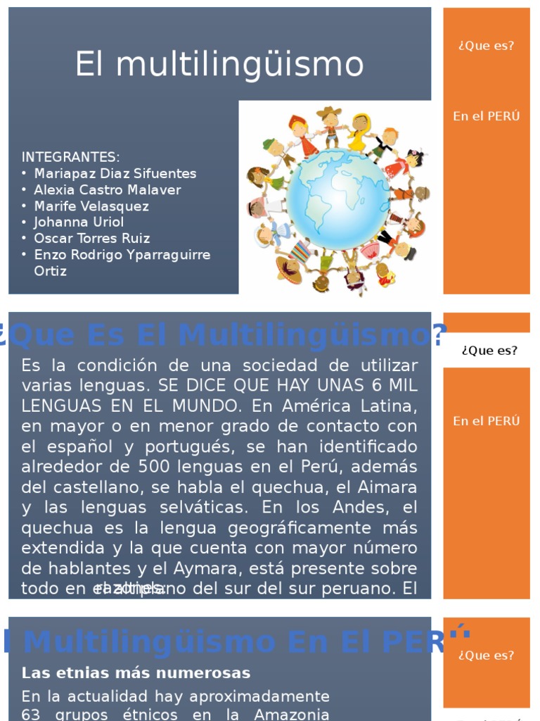 El Multilingüismo Perú Multilingüismo