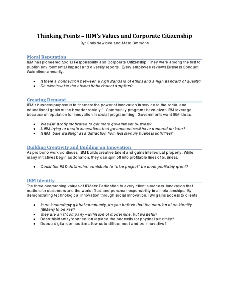 IBM Thinking Points (2) - 1 | PDF