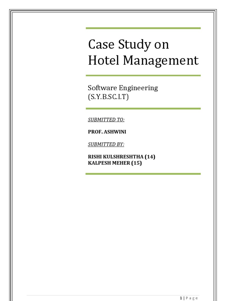 case study hotel management