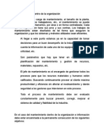 El Mantenimiento Dentro de La Organización DIAPOSITIVA 1