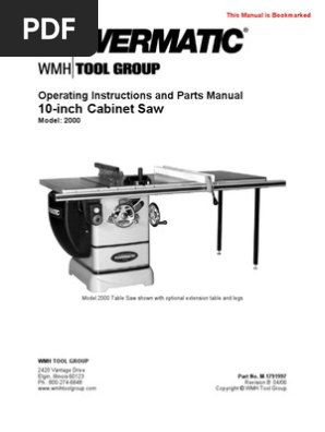 Powermatic 2000 Table Saw -1792000K