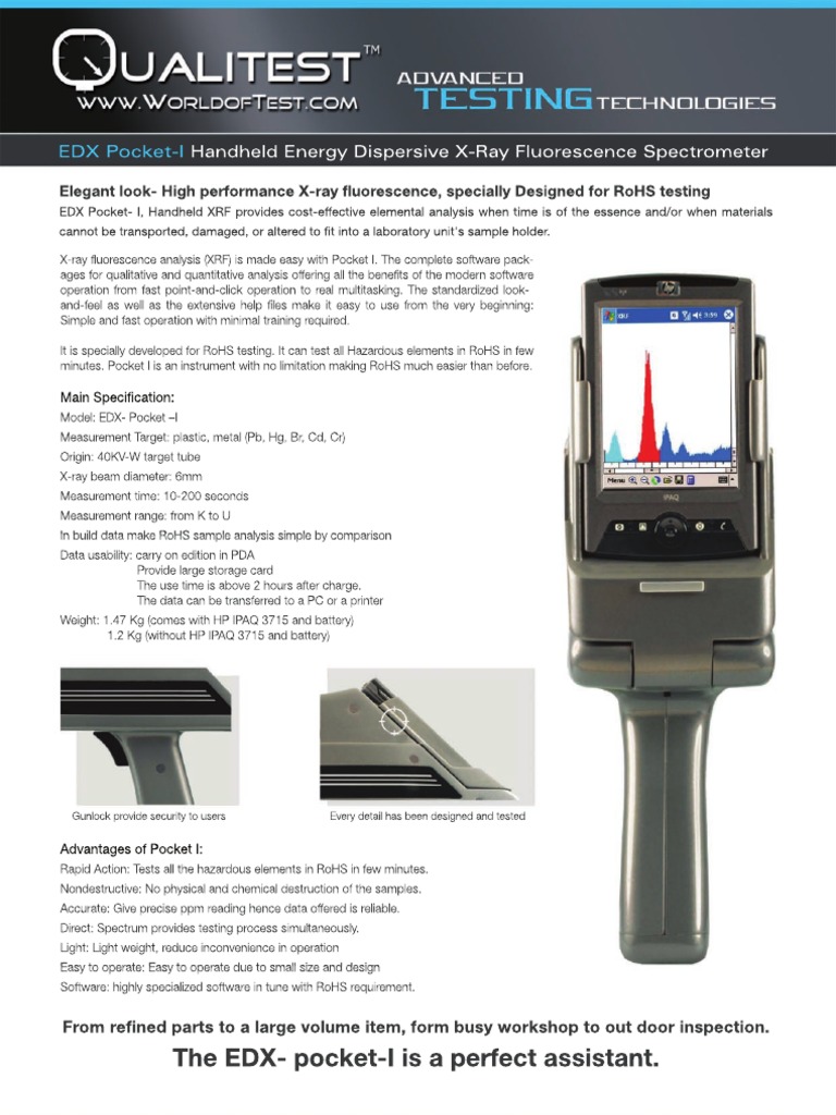 EDX Pocket I X Ray Fluorescence Spectrometer | PDF