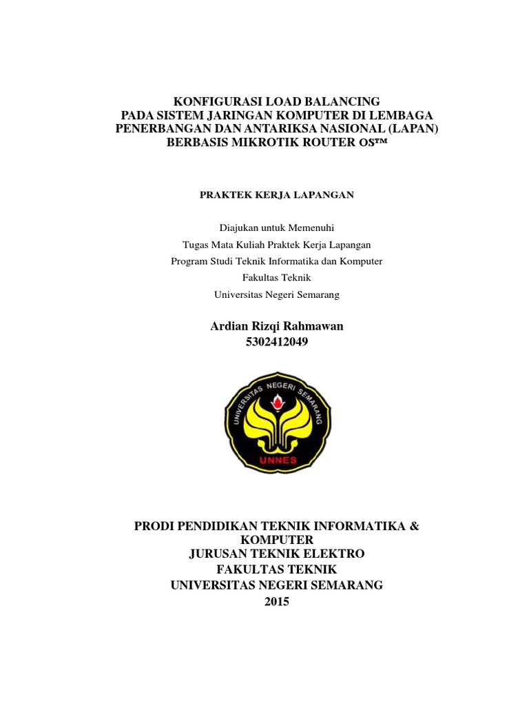 Laporan PKL LAPAN UNNES PTIK | PDF