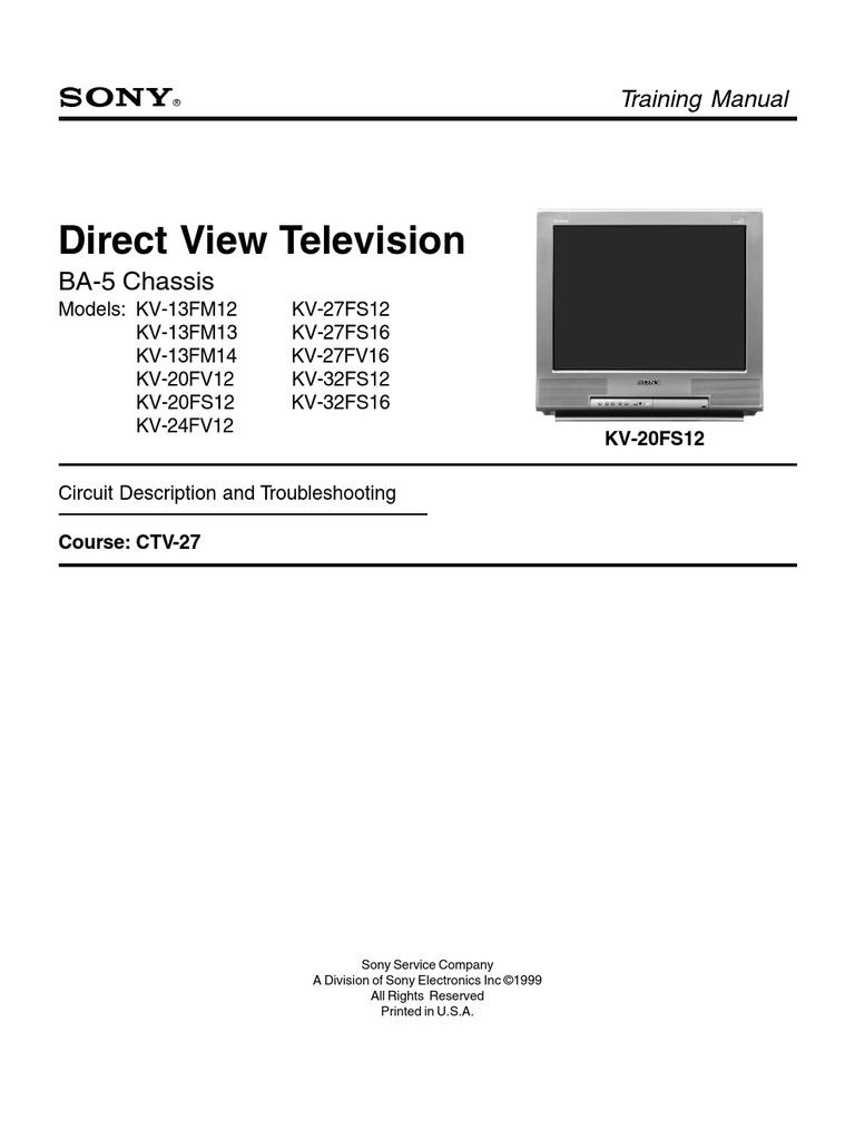 CTV27 Training Manual | Relay | Power Supply