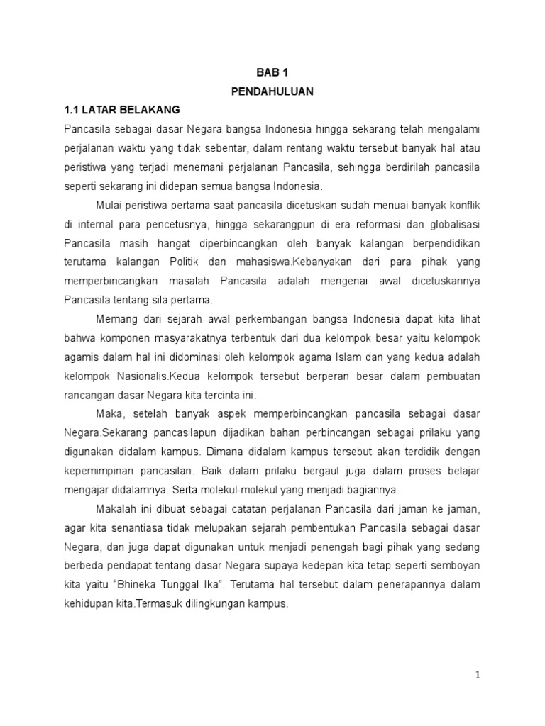 Makalah Aktualisasi Pancasila Dalam Kehidupan Kampus