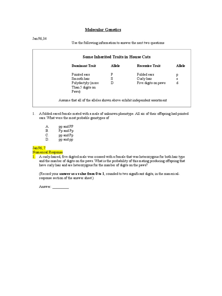 Molecular Genetics Genetic Code Gene